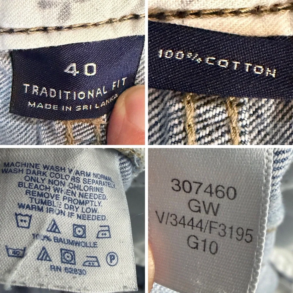 Lands End 100% Cotton Jeans Mens 40x30 Blue Traditional Relaxed Fit Denim Lot 2